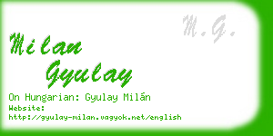 milan gyulay business card